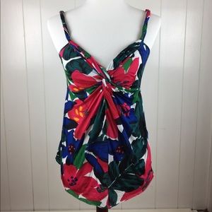 AX Armani Exchange Floral Print Twist Front Top